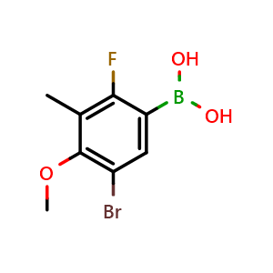 Chemical structure of (5-Bromo-2-fluoro-4-methoxy-3-methylphenyl)boronic acid , AChemBlock X188995