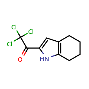 Chemical structure of 2,2,2-Trichloro-1-(4,5,6,7-tetrahydro-1H-indol-2-yl)-ethanone , CAS 1346672-30-7, AChemBlock X189023