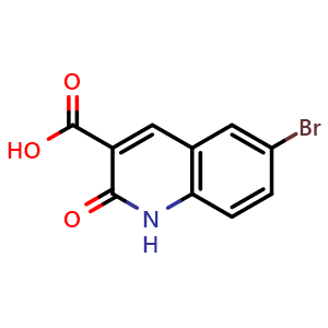 Chemical structure of 6-bromo-2-oxo-1,2-dihydroquinoline-3-carboxylic acid , CAS 99465-06-2, AChemBlock X189035