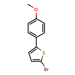 Chemical structure of 2-Bromo-5-(4-methoxyphenyl)thiophene , CAS 54095-24-8, AChemBlock X189048