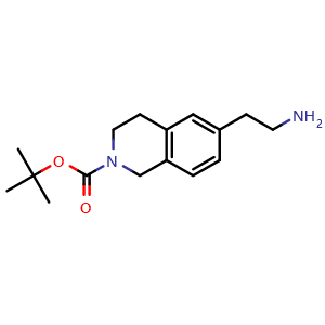 Chemical structure of tert-butyl 6-(2-aminoethyl)-3,4-dihydroisoquinoline-2(1H)-carboxylate , CAS 1158756-11-6, AChemBlock X189086