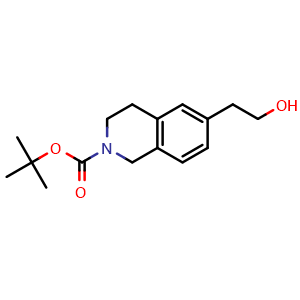 Chemical structure of tert-butyl 6-(2-hydroxyethyl)-3,4-dihydroisoquinoline-2(1H)-carboxylate , CAS 1008517-85-8, AChemBlock X189087