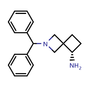 Chemical structure of (7S)-2-benzhydryl-2-azaspiro[3.3]heptan-7-amine , CAS 1581684-02-7, AChemBlock X189089