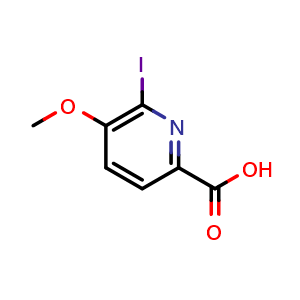 Chemical structure of 6-Iodo-5-methoxypicolinic acid , CAS 154497-83-3, AChemBlock X189092