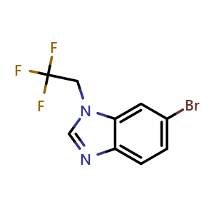 Chemical structure of 6-bromo-1-(2,2,2-trifluoroethyl)-1H-benzo[d]imidazole , CAS 1902977-54-1, AChemBlock X189095