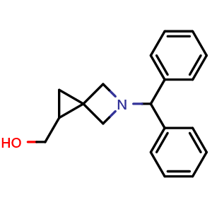 Chemical structure of (5-benzhydryl-5-azaspiro[2.3]hexan-2-yl)methanol , CAS 2659313-35-4, AChemBlock X189098
