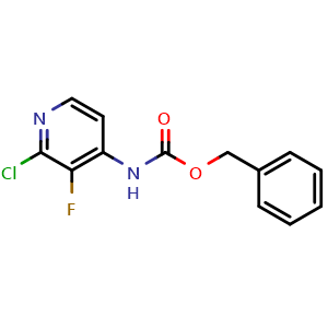 Chemical structure of (2-Chloro-3-fluoro-pyridin-4-yl)-carbamic acid benzyl ester , CAS 2409520-53-0, AChemBlock X189106
