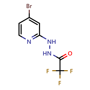 Chemical structure of Trifluoro-acetic acid N'-(4-bromo-pyridin-2-yl)-hydrazide , CAS 2840912-95-8, AChemBlock X189123