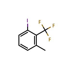 Chemical structure of 1-iodo-3-methyl-2-(trifluoromethyl)benzene , CAS 1369955-63-4, AChemBlock X189137