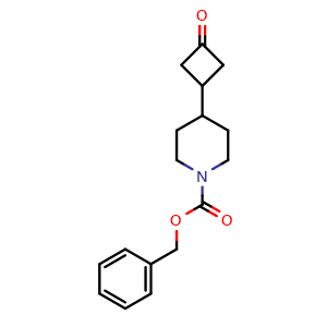 Chemical structure of benzyl 4-(3-oxocyclobutyl)piperidine-1-carboxylate , CAS 2222553-04-8, AChemBlock X189142