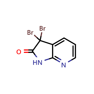 Chemical structure of 3,3-Dibromo-1,3-dihydro-pyrrolo[2,3-b]pyridin-2-one , CAS 113423-51-1, AChemBlock X189160