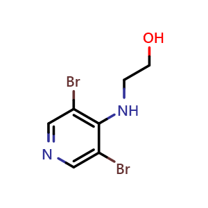 Chemical structure of 2-(3,5-dibromopyridin-4-ylamino)ethanol , CAS 1865201-63-3, AChemBlock X189177