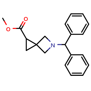 Chemical structure of methyl 5-benzhydryl-5-azaspiro[2.3]hexane-2-carboxylate , CAS 1536392-04-7, AChemBlock X189222
