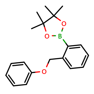 Chemical structure of 4,4,5,5-tetramethyl-2-(2-(phenoxymethyl)phenyl)-1,3,2-dioxaborolane , CAS 912569-55-2, AChemBlock X189237