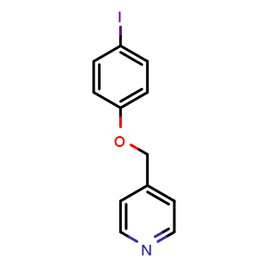 Chemical structure of 4-(4-Iodophenoxymethyl)pyridine , CAS 944278-91-5, AChemBlock X189239