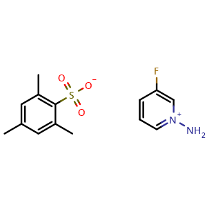 Chemical structure of 1-amino-3-fluoropyridin-1-ium 2,4,6-trimethylbenzenesulfonate , CAS 886221-74-5, AChemBlock X189245