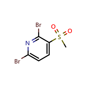 Chemical structure of 2,6-Dibromo-3-(methylsulfonyl)pyridine , CAS 2918780-07-9, AChemBlock X189257