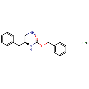 Chemical structure of (S)-Benzyl (1-amino-3-phenylpropan-2-yl)carbamate hydrochloride , CAS 146552-73-0, AChemBlock X189274