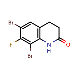 Chemical structure of 6,8-Dibromo-7-fluoro-3,4-dihydroquinolin-2(1H)-one , AChemBlock X189284