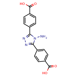 Chemical structure of 4,4'-(4-Amino-4H-1,2,4-triazole-3,5-diyl)dibenzoic Acid , CAS 1815596-32-7, AChemBlock X189294