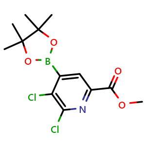 Chemical structure of methyl 5,6-dichloro-4-(4,4,5,5-tetramethyl-1,3,2-dioxaborolan-2-yl)picolinate , CAS 2852030-63-6, AChemBlock X189314
