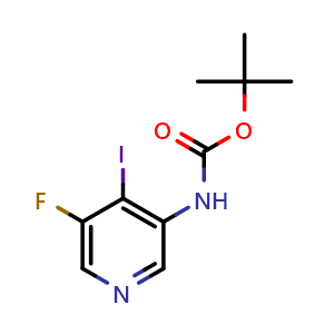 Chemical structure of tert-butyl N-(5-fluoro-4-iodo-3-pyridyl)carbamate , CAS 1773562-84-7, AChemBlock X189336
