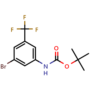 Chemical structure of tert-butyl (3-bromo-5-(trifluoromethyl)phenyl)carbamate , CAS 641571-03-1, AChemBlock X189341