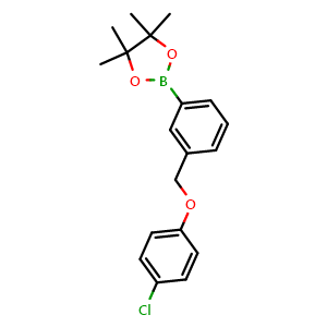 Chemical structure of 2-(3-((4-chlorophenoxy)methyl)phenyl)-4,4,5,5-tetramethyl-1,3,2-dioxaborolane , CAS 2246802-64-0, AChemBlock X189359