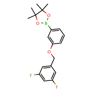 Chemical structure of 2-(3-((3,5-Difluorobenzyl)oxy)phenyl)-4,4,5,5-tetramethyl-1,3,2-dioxaborolane , CAS 2246637-22-7, AChemBlock X189366