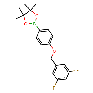 Chemical structure of 2-(4-((3,5-difluorobenzyl)oxy)phenyl)-4,4,5,5-tetramethyl-1,3,2-dioxaborolane , CAS 2246693-81-0, AChemBlock X189367