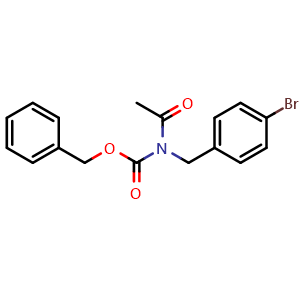 Chemical structure of Benzyl acetyl(4-bromobenzyl)carbamate , AChemBlock X189410