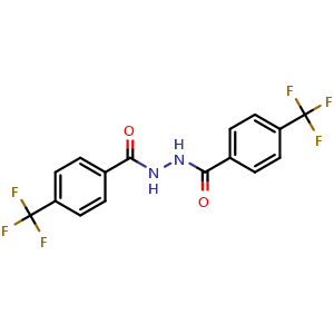 Chemical structure of 4-(Trifluoromethyl)-N'-(4-(trifluoromethyl)benzoyl)benzohydrazide , AChemBlock X189434