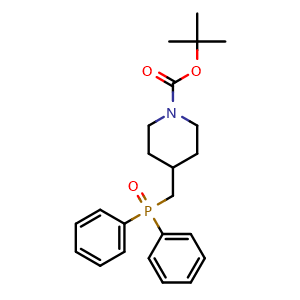 Chemical structure of tert-butyl 4-((diphenylphosphoryl)methyl)piperidine-1-carboxylate , CAS 2918779-78-7, AChemBlock X189470