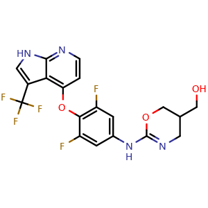 (2-((3,5-difluoro-4-((3-(trifluoromethyl)-1H-pyrrolo[2,3-b]pyridin-4-yl)oxy)phenyl)amino)-5,6-dihydro-4H-1,3-oxazin-5-yl)methanol