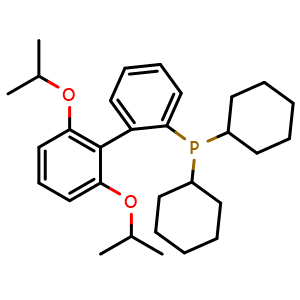 Chemical structure of 2-Dicyclohexylphosphino-2,6-diisopropoxybiphenyl , CAS 787618-22-8, AChemBlock X189504
