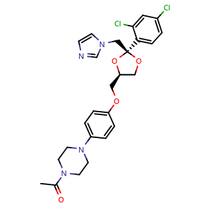 1-(4-(4-(((2S,4R)-2-((1H-imidazol-1-yl)methyl)-2-(2,4-dichlorophenyl)-1,3-dioxolan-4-yl)methoxy)phenyl)piperazin-1-yl)ethan-1-one