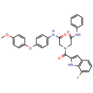7-fluoro-N-(2-((4-(4-methoxyphenoxy)phenyl)amino)-2-oxoethyl)-N-(2-oxo-2-(phenylamino)ethyl)-1H-indole-2-carboxamide