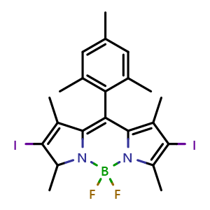 5,5-difluoro-2,8-diiodo-10-mesityl-1,3,7,9-tetramethyl-5H-4l4,5l4-dipyrrolo[1,2-c:2',1'-f][1,3,2]diazaborinine