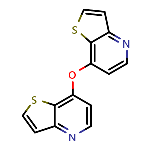 Chemical structure of 7,7'-oxydithieno[3,2-b]pyridine , CAS 2845127-73-1, AChemBlock X189573