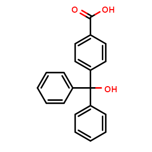 Chemical structure of 4-(Hydroxydiphenylmethyl)benzoicacid , CAS 19672-49-2, AChemBlock X189585