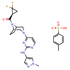 Chemical structure of PF-06700841 tosylate salt , CAS 2140301-96-6, AChemBlock X189587
