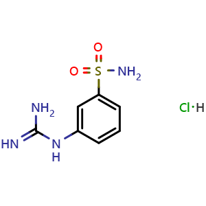 Chemical structure of 3-guanidinobenzenesulfonamide hydrochloride , AChemBlock X189598