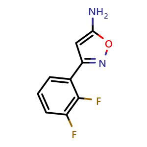 Chemical structure of 3-(2,3-difluorophenyl)isoxazol-5-amine , CAS 1247452-55-6, AChemBlock X189612