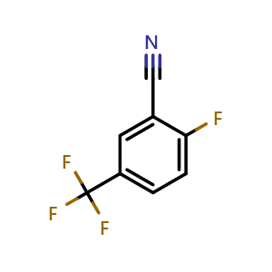 Chemical structure of 2-fluoro-5-(trifluoromethyl)benzonitrile , CAS 4088-84-0, AChemBlock X189613