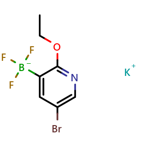 Chemical structure of potassium (5-bromo-2-ethoxy-3-pyridinyl)-trifluoroboranuide , AChemBlock X189706