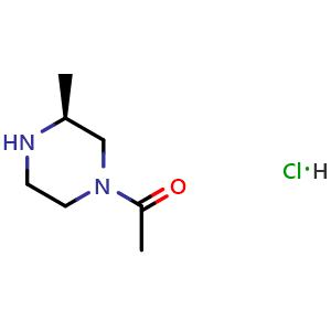 Chemical structure of (S)-1-(3-Methylpiperazin-1-yl)ethanone hydrochloride , CAS 1638137-85-5, AChemBlock X189712