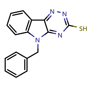 Chemical structure of 5-benzyl-5H-[1,2,4]triazino[5,6-b]indole-3-thiol , CAS 36047-60-6, AChemBlock X189756