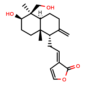 Chemical structure of Andrographolide, from Andrographis paniculata (Burm. f.) Nees , CAS 134418-28-3, AChemBlock X189794