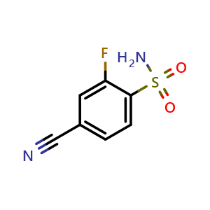 Chemical structure of 4-cyano-2-fluorobenzene-1-sulfonamide , CAS 918967-40-5, AChemBlock X189813