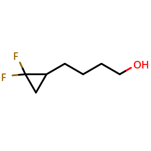 Chemical structure of 4-(2,2-Difluorocyclopropyl)-1-Butanol , CAS 143952-26-5, AChemBlock X189814